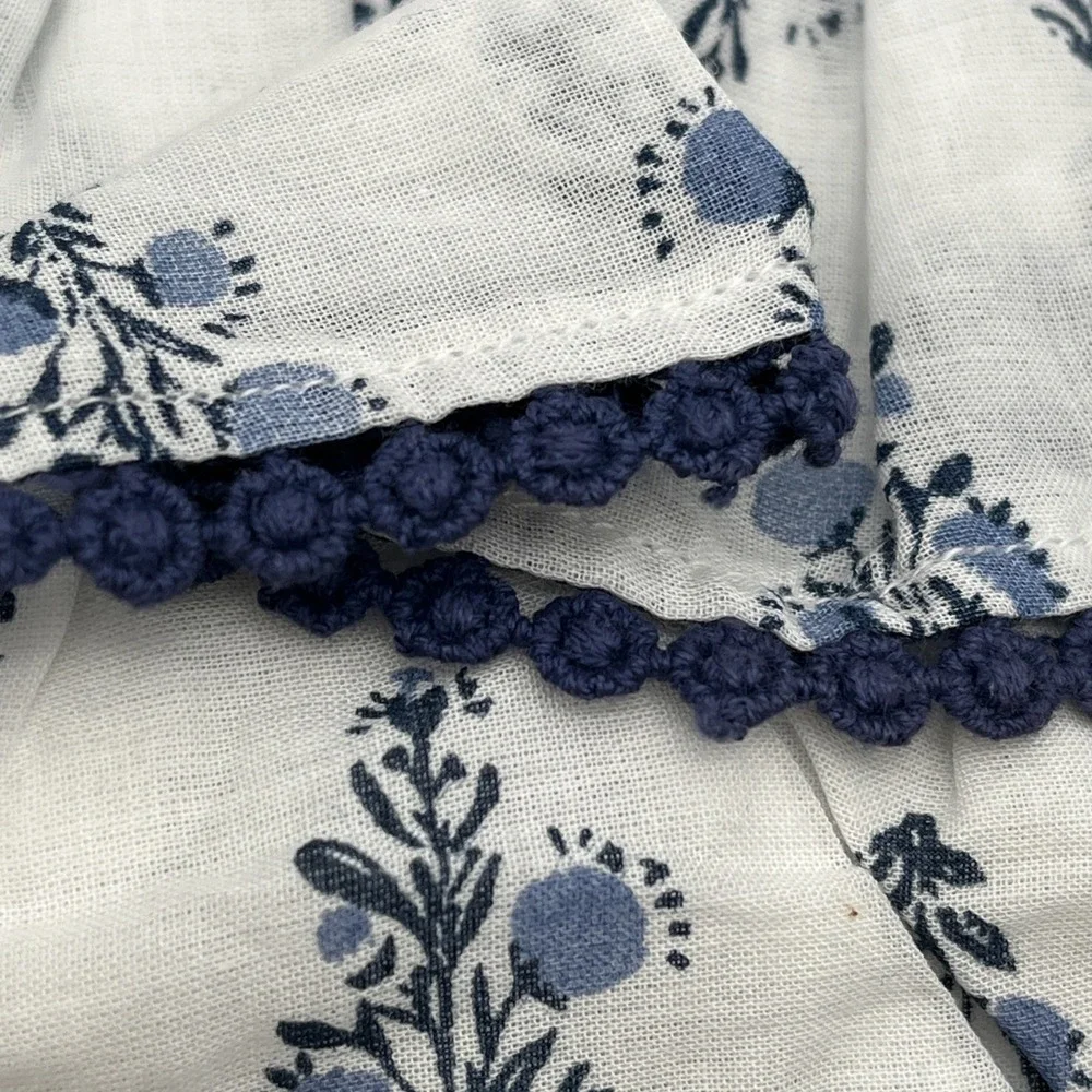 Lot of 3 Lison Paris Baby Bloomers 36M White Blue Cotton Ruffle NWT‎